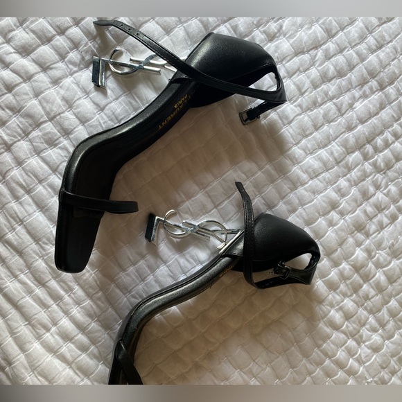 Yves Saint Laurent Shoes - Black and silver ysl heels